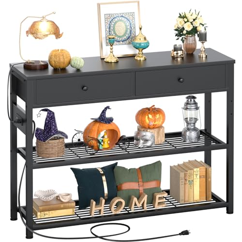 Besiost Entryway Console Table with Storage Shelves