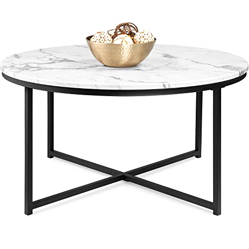 Best Choice Products 36in Faux Marble Accent Table