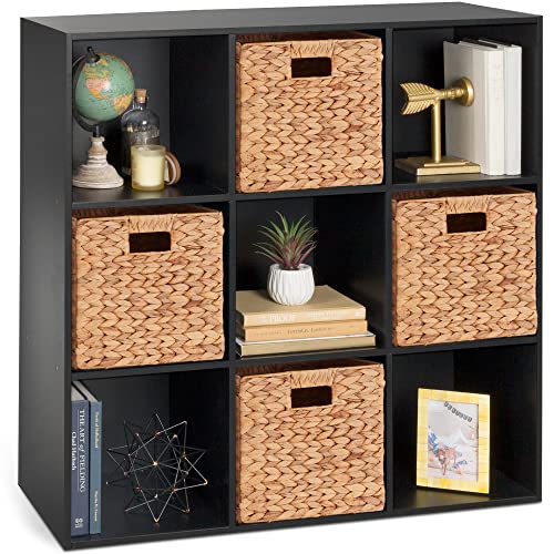 9-Cube Storage Shelf Organizer Bookshelf - Black