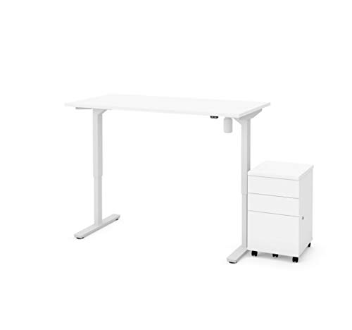 Bestar 60W x 30D Standing Desk with Mobile File Cabinet