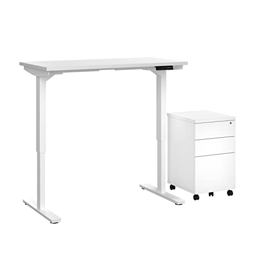 Bestar Standing Desk with Mobile File Cabinet