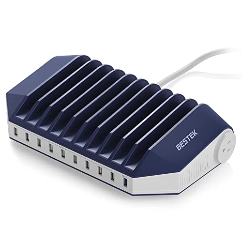 BESTEK 10-Port USB Charging Station with Power Strip