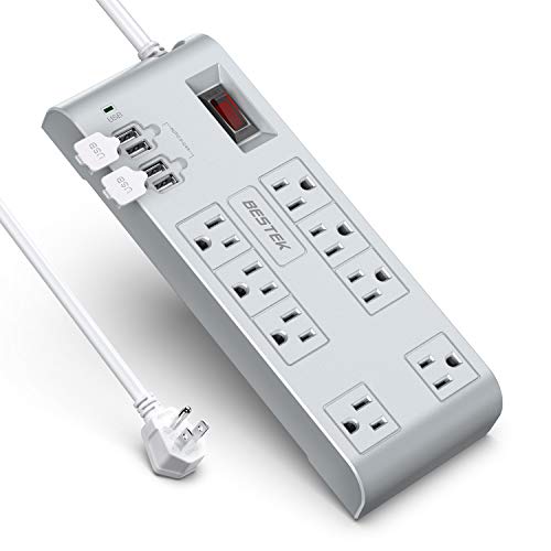 Bestek 8-Outlet Surge Protector Power Strip with USB Charging