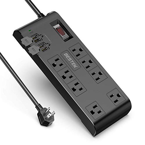 BESTEK 8-Outlet Extension Cord Power Strip with USB