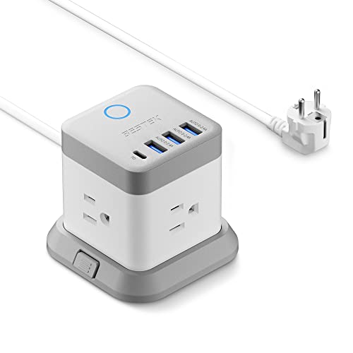 BESTEK European Travel Plug Adapter with USB-C and USB Ports