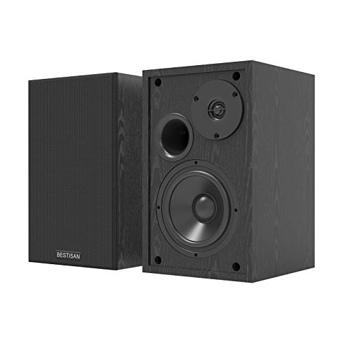 BESTISAN Powered Bookshelf Speakers with Bluetooth 5.0 and Adjustable Bass