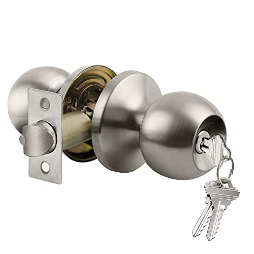 BESTTEN Keyed Entry Door Knob with Lock - Sleek and Secure