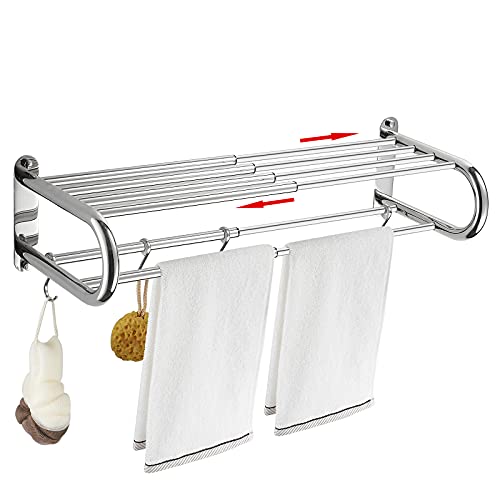 BESy Stainless Steel Towel Rack with Shelf