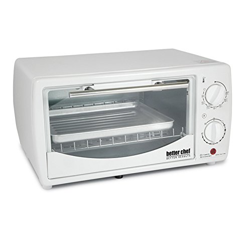Better Chef 4-Slice Toaster Oven with 60-Minute Timer and Slide Out Rack