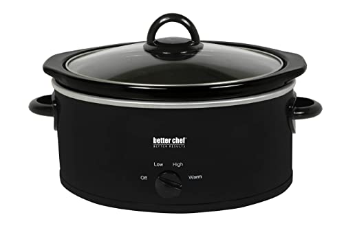 Better Chef 3-Qt Oval Slow Cooker with Side Handles & Glass Lid