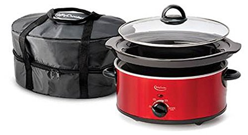 Betty Crocker Slow Cooker with a Travel Bag, 5-Quart, Red, BC-1544C