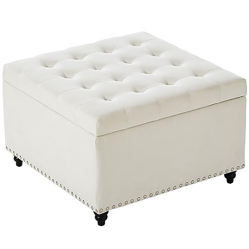 BFD Large Square Storage Ottoman Coffee Table