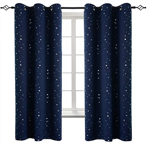 BGment Navy Star Blackout Curtains