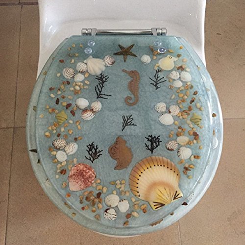 BH Home & Linen Comfort Seahorse and Seashells Toilet Seat