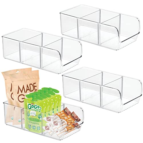 bHome Clear Acrylic Divided Snack Organizer Bins