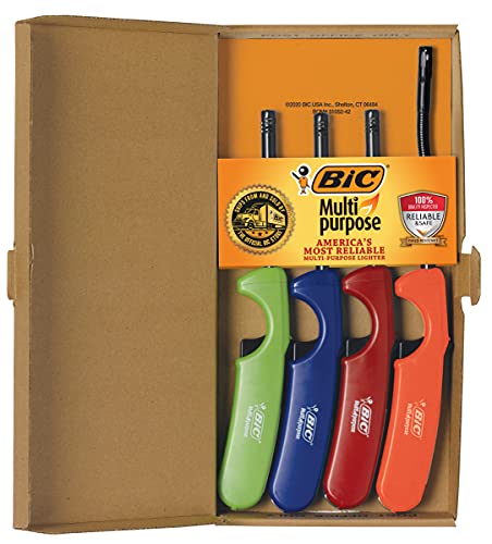 BIC Multi-Purpose Candle Lighters, Assorted Colors, 4-Count