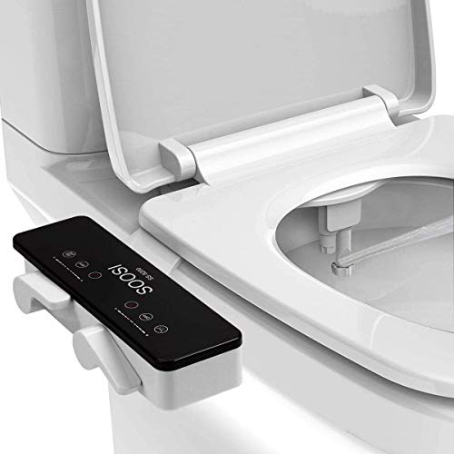 Bidet For Toilet, Soosi Bidet Ultra Slim Self Cleaning Dual Nozzle Hot&Cold Water Spray Bidets Front and Rear Bidet Attachment For Toilet Bidet Toilet Attachment- Adjustable Water Pressure&Temperature