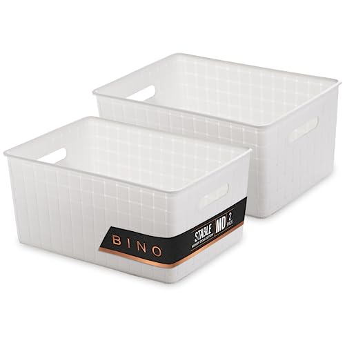 BINO Plastic Storage Baskets Medium - White