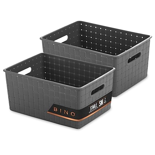 BINO Plastic Storage Baskets Small - Grey