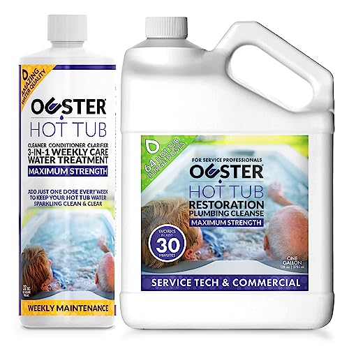 Bio Ouster Hot Tub Chemical Bundle - Weekly Cleaner, Conditioner, Jet Cleaner