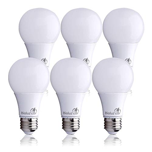 Bioluz LED 9W 4000K Cool White A19 LED Light Bulbs 6 Pack