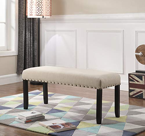 Biony Fabric Dining Bench with Nailhead Trim