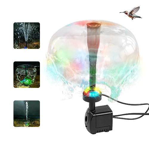 Bird Bath Fountain Pump with LED Light