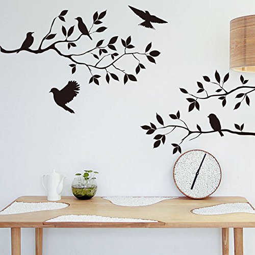 Birds Trees Wall Sticker - DIY Removable Wall Art Decal Mural