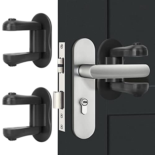 4 Pack - GlideLok Child Safety Door Top Lock Made of Durable Metal Not Plastic Like Other Models for Childproofing InteriorExterior Doors Adult