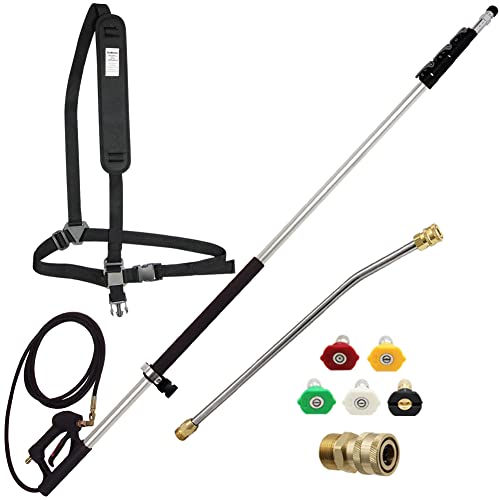 Biswing Telescoping Pressure Washer Wand & Gutter Cleaner, 4000 PSI