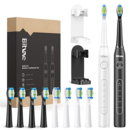 Bitvae Electric Toothbrushes 2 Pack Sonic Toothbrush