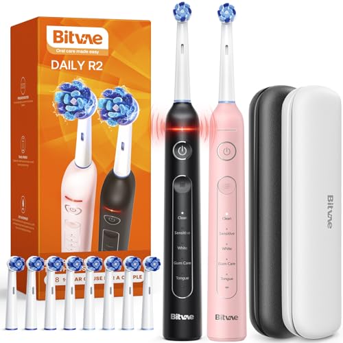 Bitvae R2 Electric Toothbrush 2 Pack - Rotating, Rechargeable