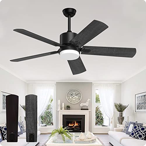 Biukis 52-Inch Rustic Ceiling Fan with Lights and Remote