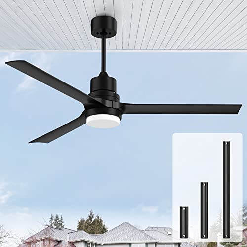 Biukis Black 60-inch Modern Ceiling Fans with Lights