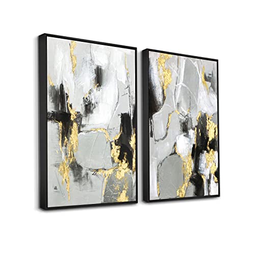 Black and Gold Abstract Wall Art Decor