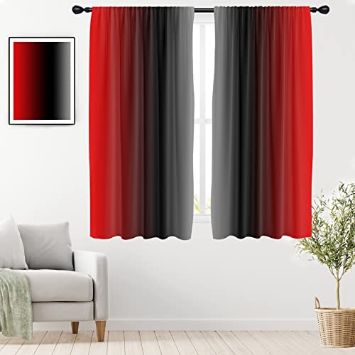 Black and Red Ombre Room Curtains