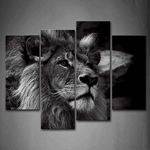 Black and White Lion Wall Art Painting