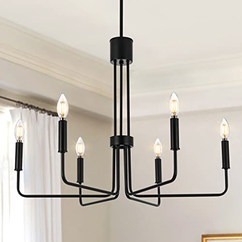 Black Farmhouse Candle Chandeliers Lighting