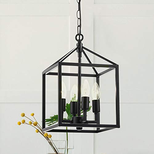 Black Farmhouse Chandelier 4-Light