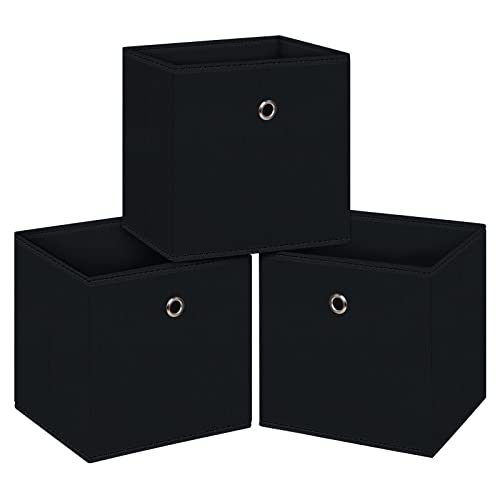 Black Foldable Storage Cubes Bins