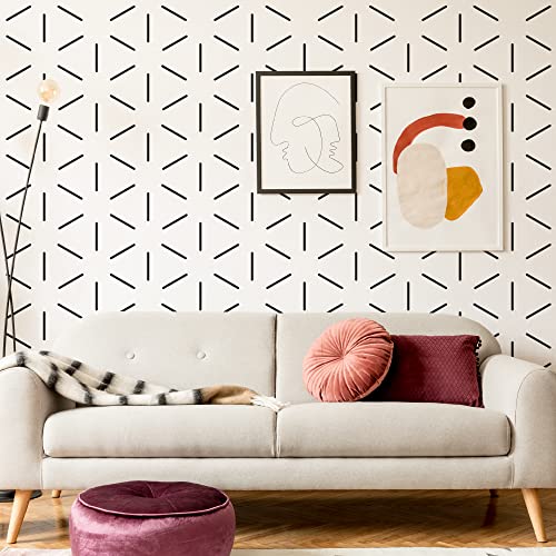 Black Hexagon Geometric Lines Wall Decals