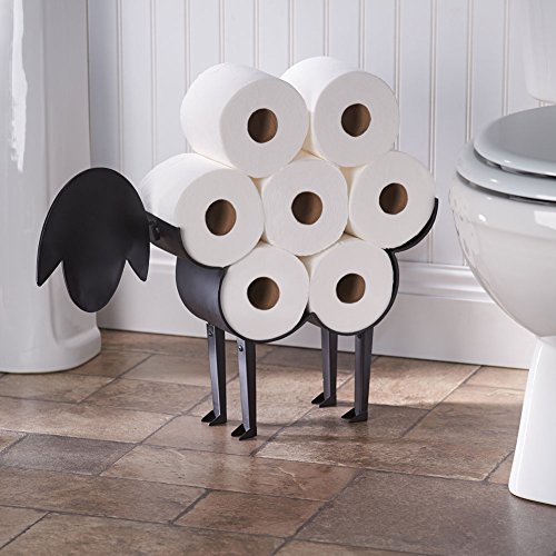 Black Metal Wall Mounted Toilet Paper Stand