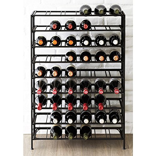 Black Metal Wine Rack - Holds up to 54 Bottles