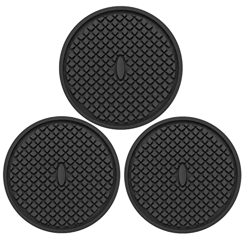 Black Silicone Coasters with Deep Tray Grooved Design