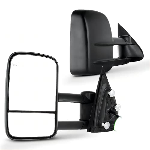 Black Tow Mirrors for Chevy Silverado and GMC Sierra