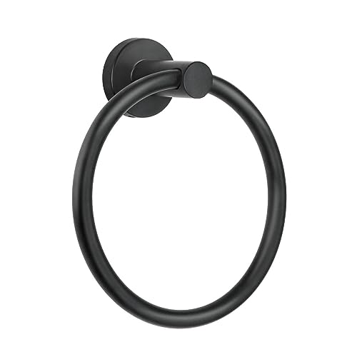 Black Towel Ring for Bathroom Wall Mounted
