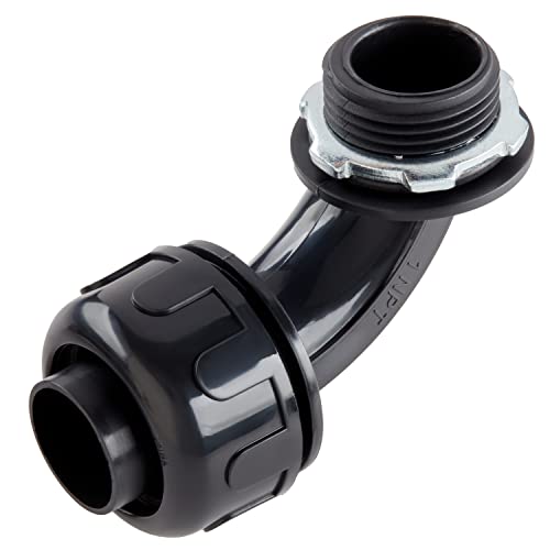 Black UL Listed Non-Metallic Electrical Liquid Tight Conduit Angle Fittings - 1/2" - Box of 10