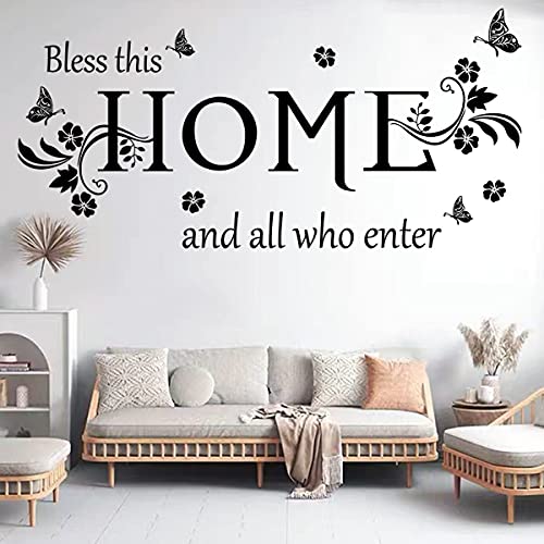 Black Vinyl Wall Sticker Bless This Home Wall Decals