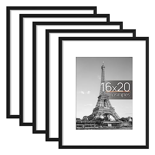 Black Wall Gallery Poster Frames - upsimples 16x20 Picture Frame Set of 5
