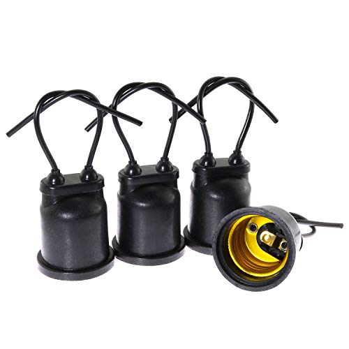 Black Waterproof Screw-in Lamp Holders